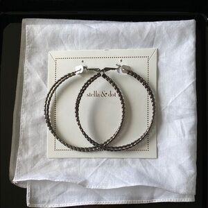 Stella & Dot Silver Hoop Earrings
